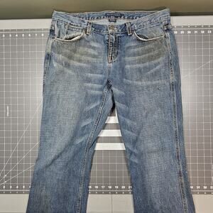 Ralph Lauren Jeans Women 32x32 Low Boot Faded Flare Distressed Grunge Western